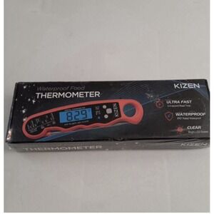 Kizen Digital Waterproof Instant Meat Thermometer Black Red